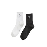 Thumbnail for 2 Pairs Cross Mid Length Christian Sports Socks - Path Of Praise