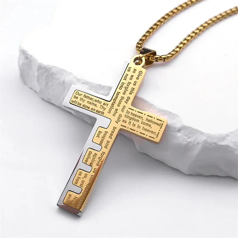 Christian Jesus "Key" Cross Necklace - Faith-Inspired Pendant - Path Of Praise