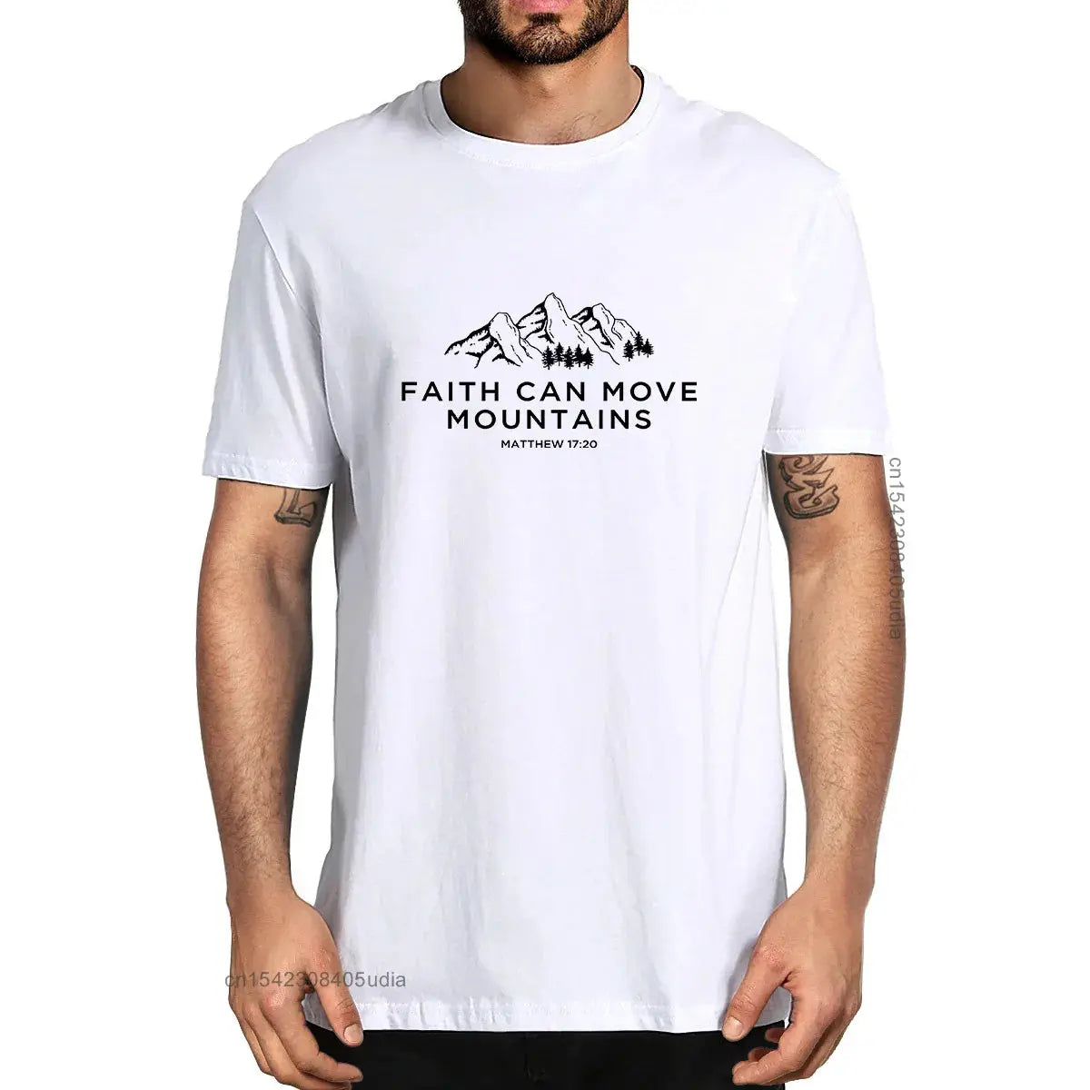 Faith Can Move Mountains - Matthew 17:20 Christian T-shirt - Path Of Praise