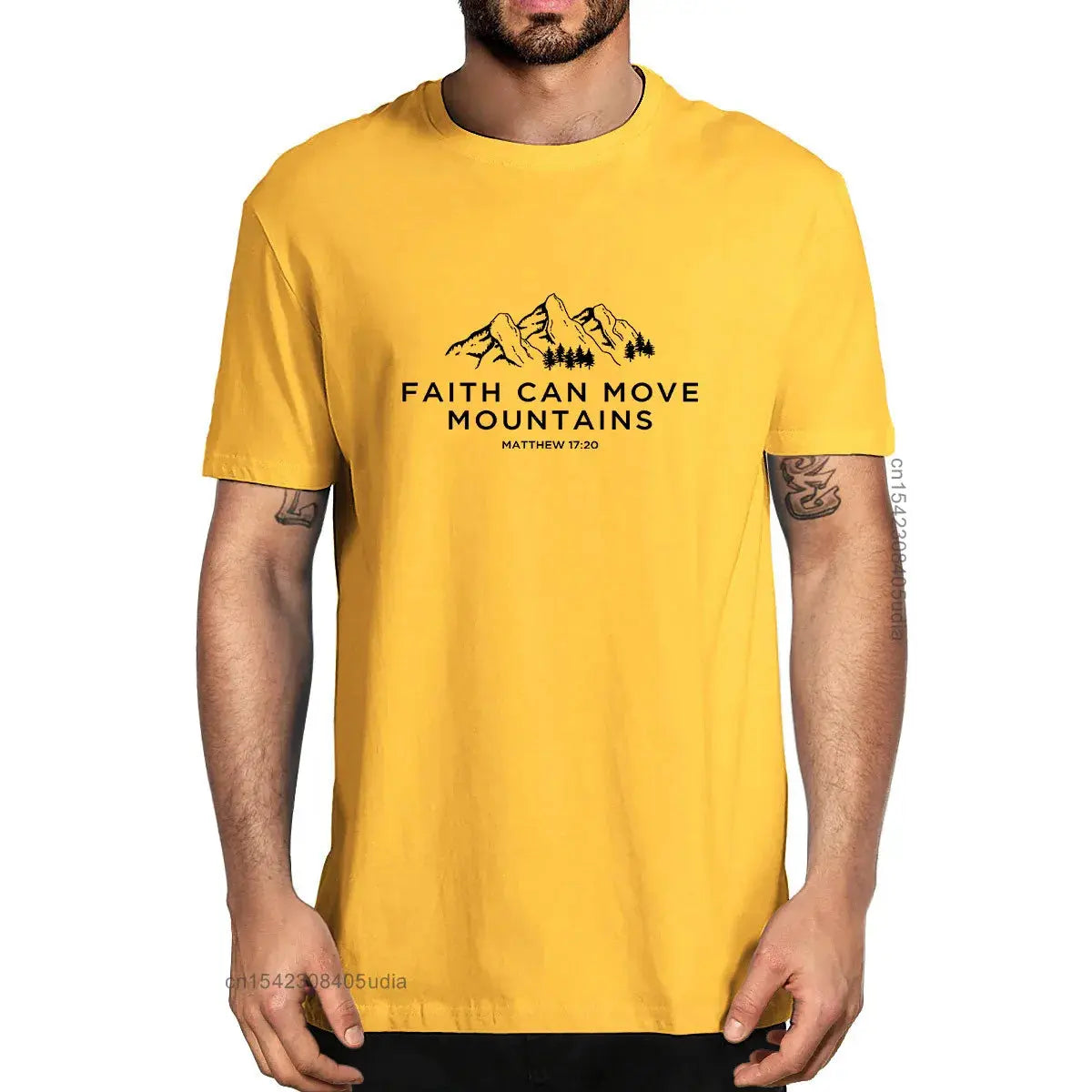 Faith Can Move Mountains - Matthew 17:20 Christian T-shirt - Path Of Praise