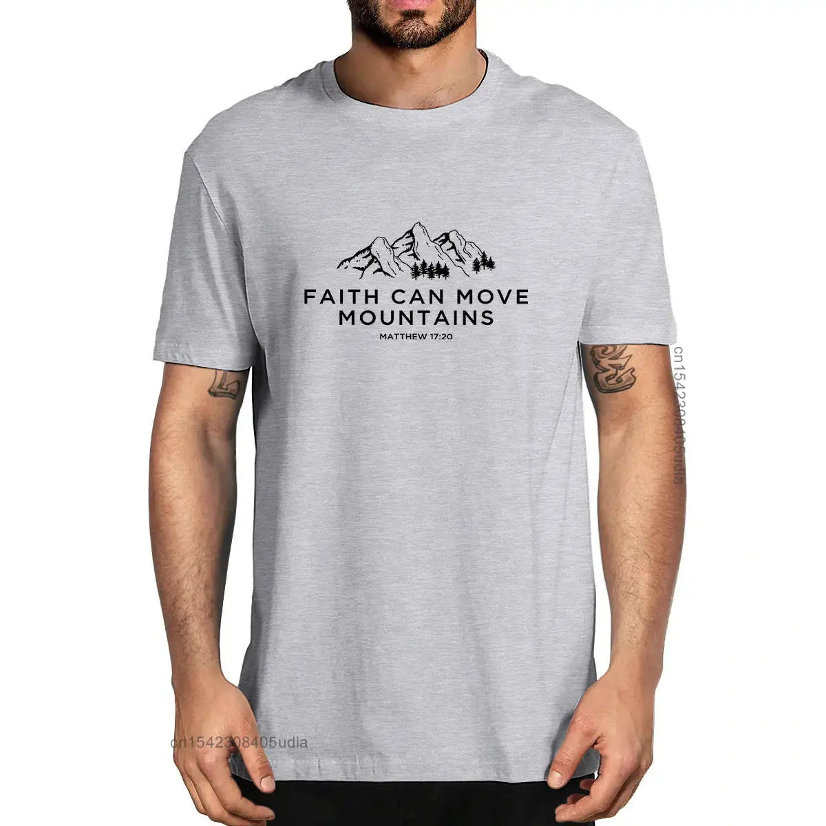 Faith Can Move Mountains - Matthew 17:20 Christian T-shirt - Path Of Praise