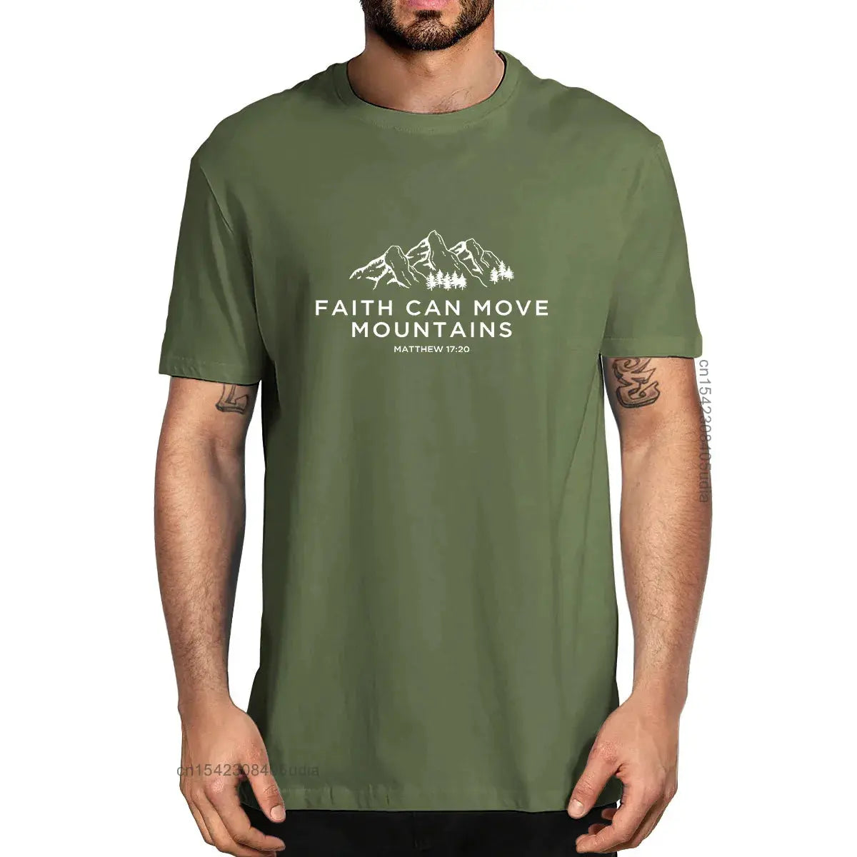 Faith Can Move Mountains - Matthew 17:20 Christian T-shirt - Path Of Praise