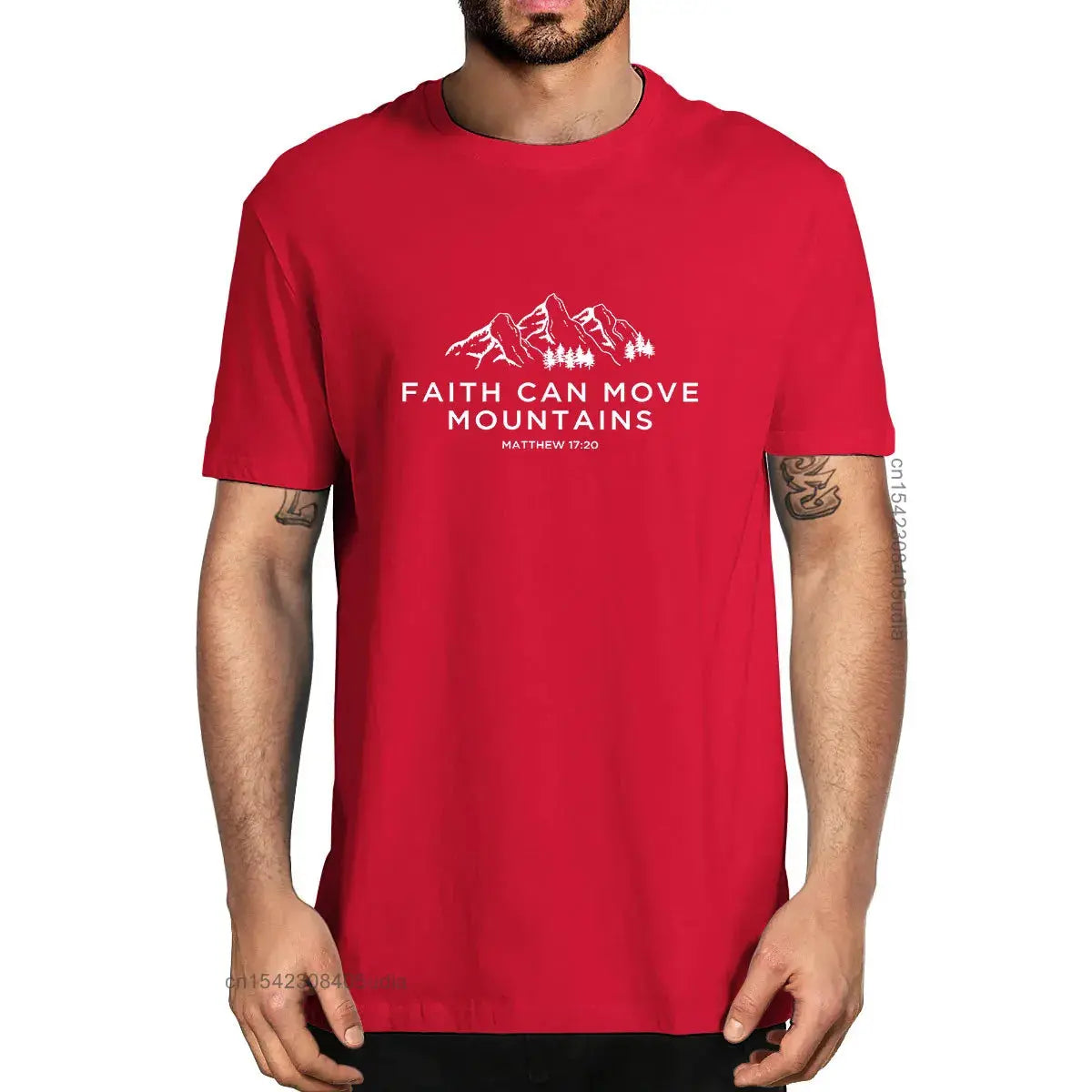 Faith Can Move Mountains - Matthew 17:20 Christian T-shirt - Path Of Praise