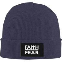 Thumbnail for Faith Over Fear Christian Beanie – Warm Knit Hat with Bible Quote Design - Path Of Praise