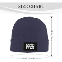 Thumbnail for Faith Over Fear Christian Beanie – Warm Knit Hat with Bible Quote Design - Path Of Praise