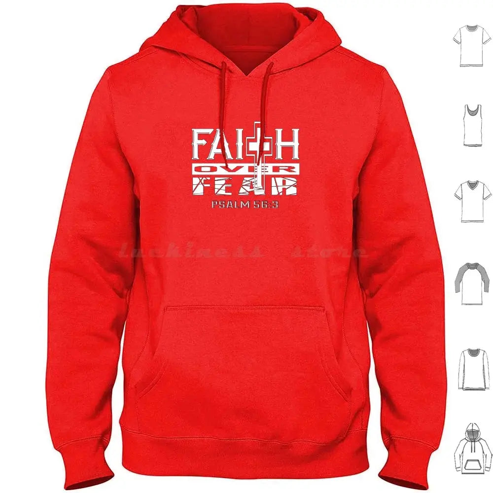 Faith Over Fear Christian Hoodie – Psalm 56:3 Bible Verse Religious Apparel - Path Of Praise