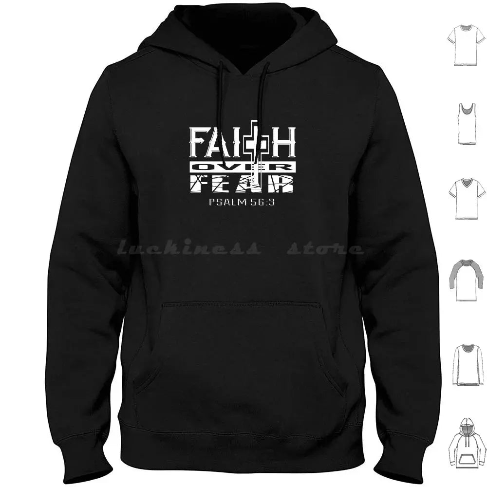 Faith Over Fear Christian Hoodie – Psalm 56:3 Bible Verse Religious Apparel - Path Of Praise