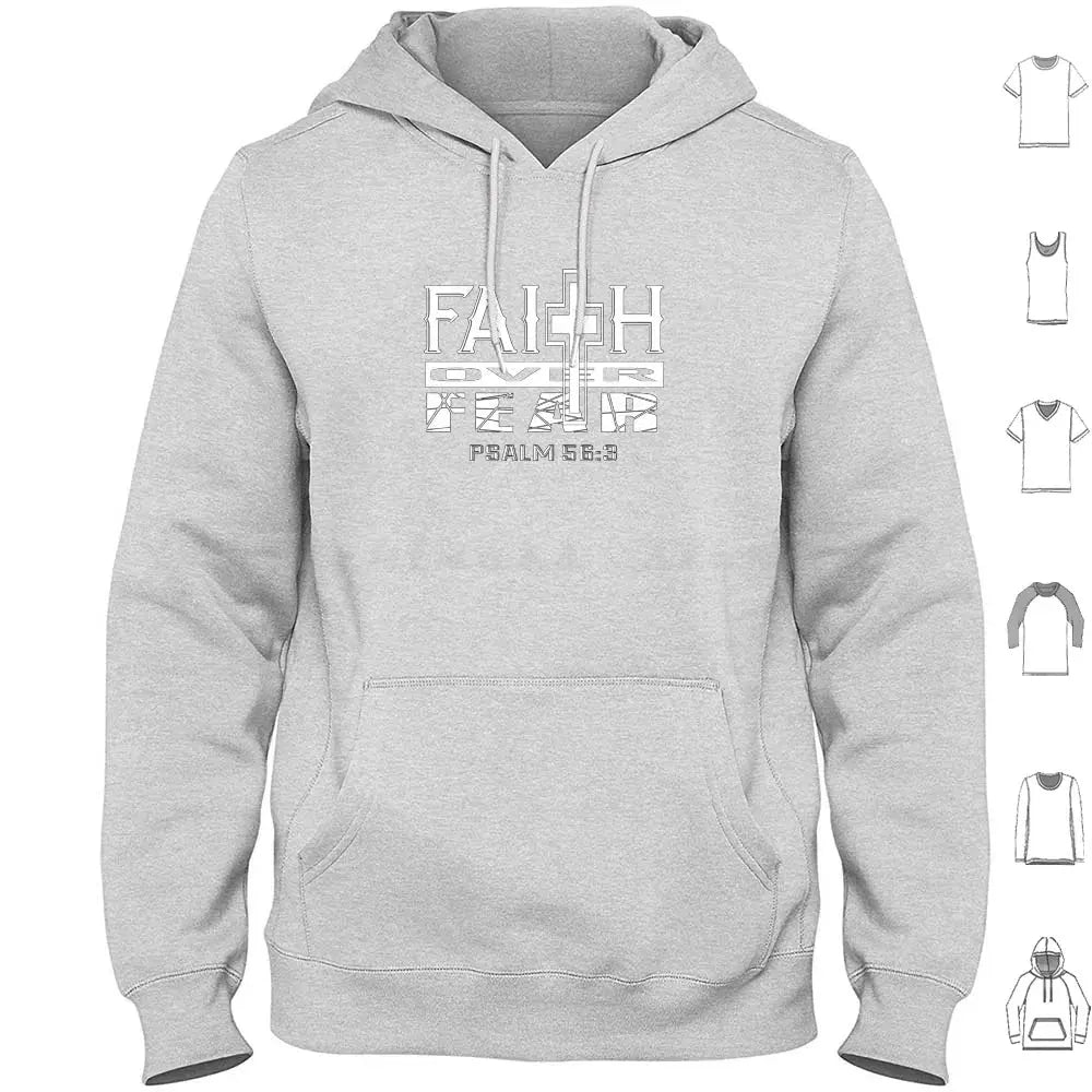 Faith Over Fear Christian Hoodie – Psalm 56:3 Bible Verse Religious Apparel - Path Of Praise