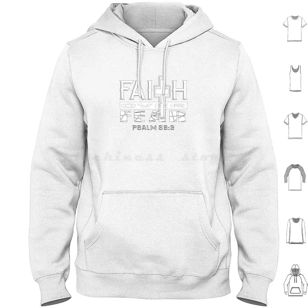 Faith Over Fear Christian Hoodie – Psalm 56:3 Bible Verse Religious Apparel - Path Of Praise