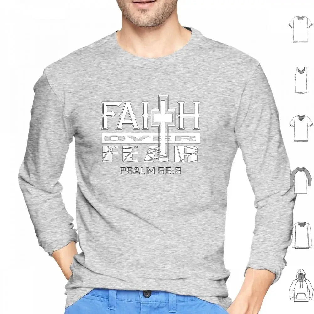 Faith Over Fear Christian Hoodie – Psalm 56:3 Bible Verse Religious Apparel - Path Of Praise