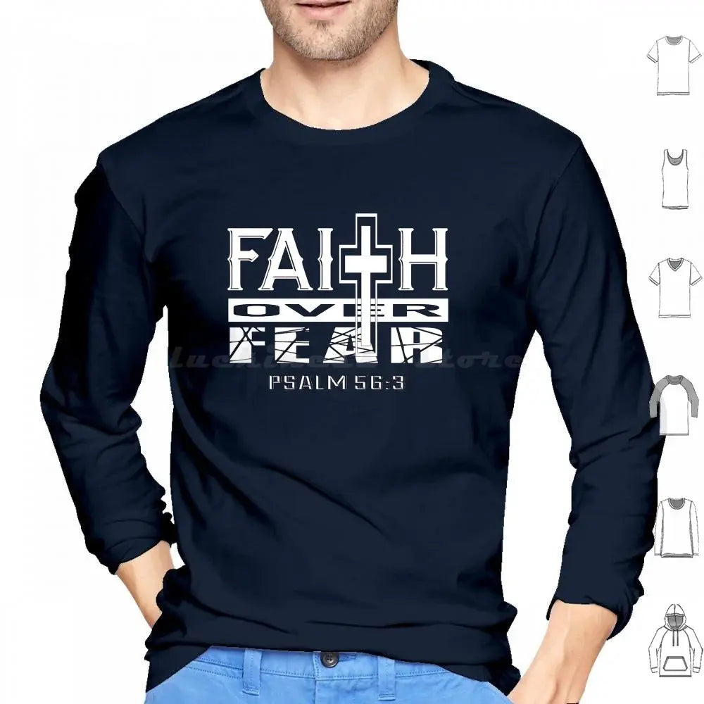 Faith Over Fear Christian Hoodie – Psalm 56:3 Bible Verse Religious Apparel - Path Of Praise