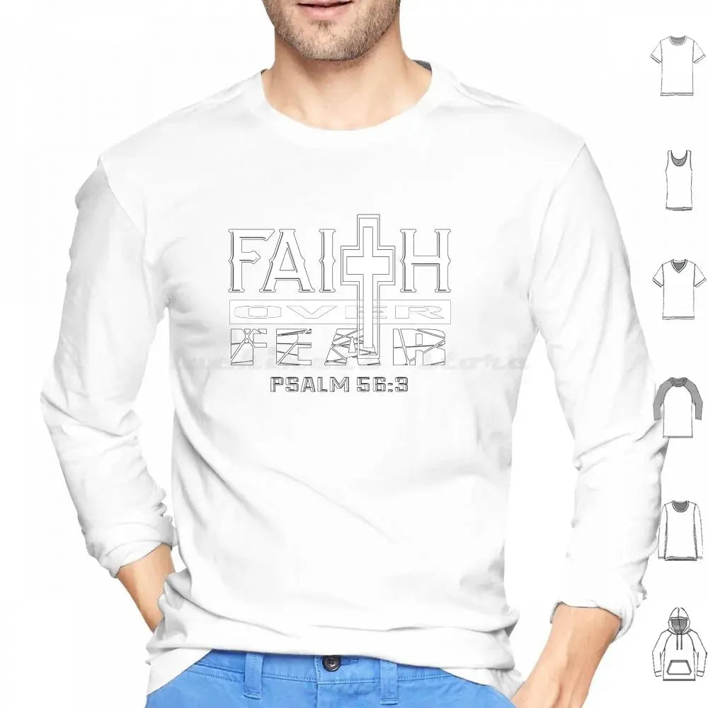 Faith Over Fear Christian Hoodie – Psalm 56:3 Bible Verse Religious Apparel - Path Of Praise