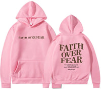 Thumbnail for Faith Over Fear Christian Hoodie – Psalms 118:6 Bible Verse Sweatshirt - Path Of Praise