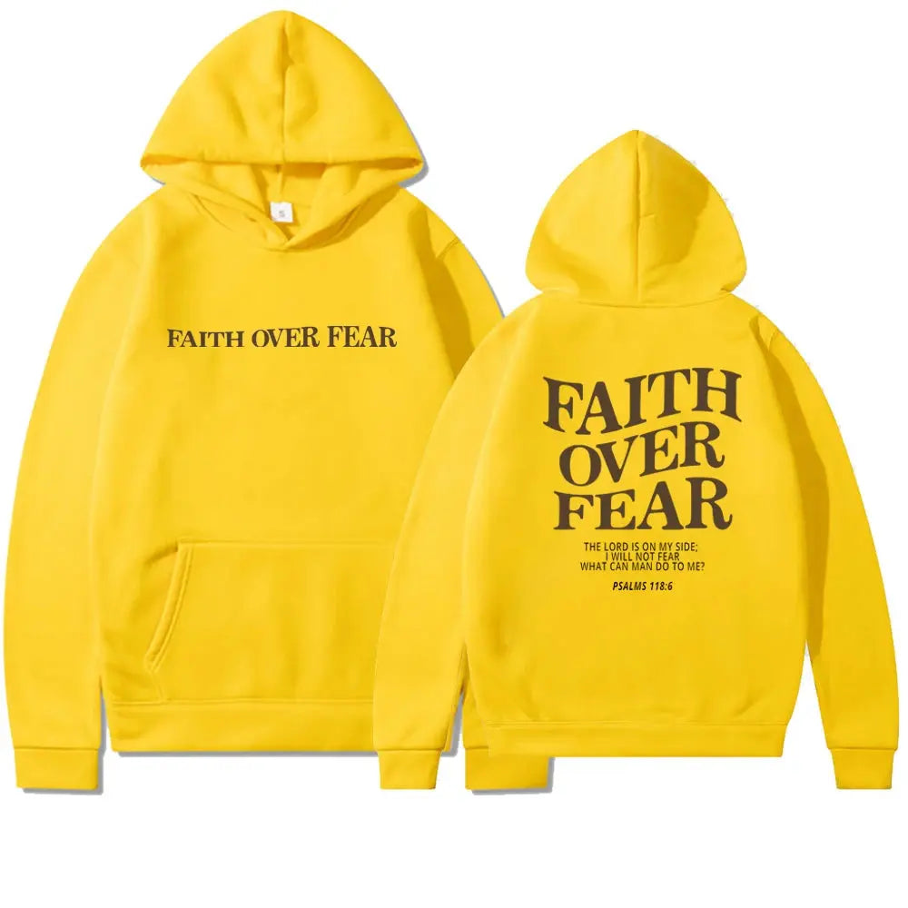 Faith Over Fear Christian Hoodie – Psalms 118:6 Bible Verse Sweatshirt - Path Of Praise