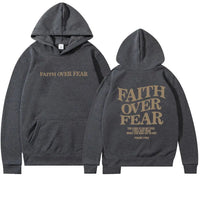 Thumbnail for Faith Over Fear Christian Hoodie – Psalms 118:6 Bible Verse Sweatshirt - Path Of Praise