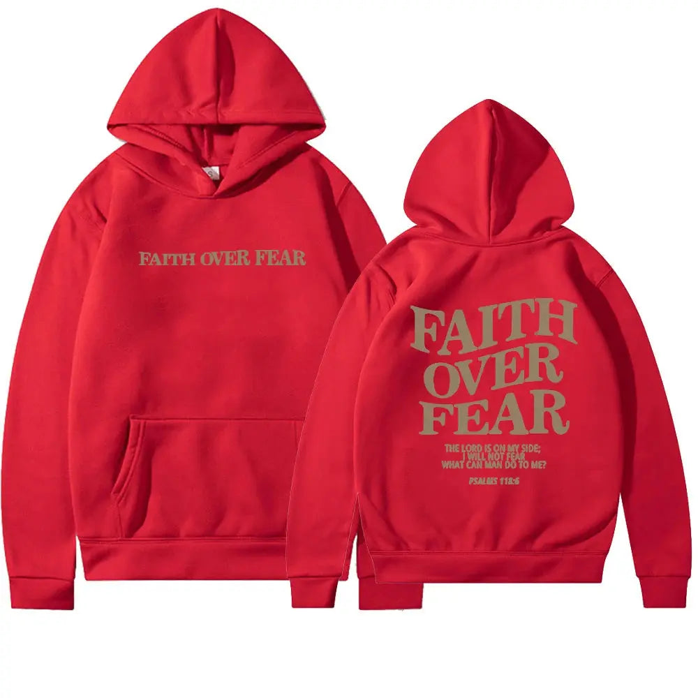 Faith Over Fear Christian Hoodie – Psalms 118:6 Bible Verse Sweatshirt - Path Of Praise