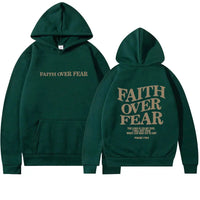 Thumbnail for Faith Over Fear Christian Hoodie – Psalms 118:6 Bible Verse Sweatshirt - Path Of Praise