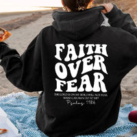 Thumbnail for Faith Over Fear Sweatshirt - Christian Bible Verse Hoodie (Psalm 118:6) - Path Of Praise