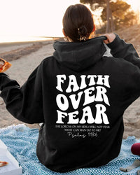 Thumbnail for Faith Over Fear Sweatshirt - Christian Bible Verse Hoodie (Psalm 118:6) - Path Of Praise