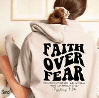 Thumbnail for Faith Over Fear Sweatshirt - Christian Bible Verse Hoodie (Psalm 118:6) - Path Of Praise