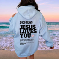 Thumbnail for GOOD NEWS - JESUS LOVES YOU Hoodie – Faith-Inspired Christian Apparel - Path Of Praise