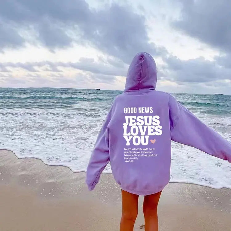 GOOD NEWS - JESUS LOVES YOU Hoodie – Faith-Inspired Christian Apparel - Path Of Praise