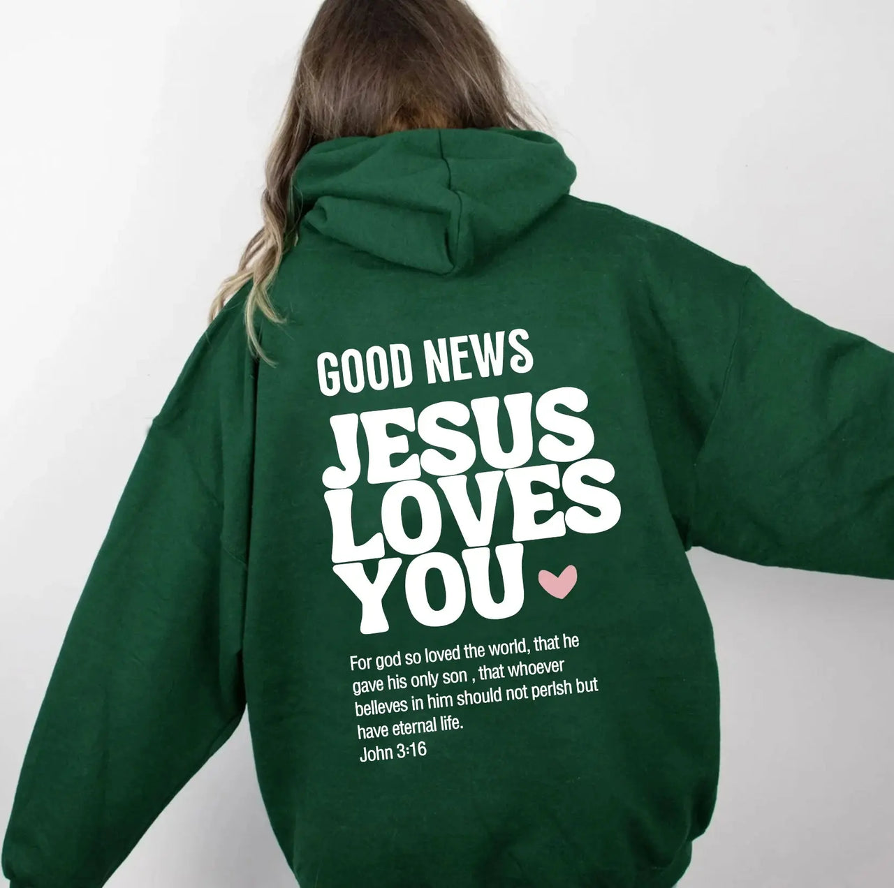 GOOD NEWS - JESUS LOVES YOU Hoodie – Faith-Inspired Christian Apparel - Path Of Praise