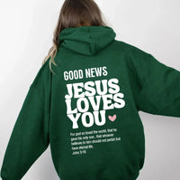 Thumbnail for GOOD NEWS - JESUS LOVES YOU Hoodie – Faith-Inspired Christian Apparel - Path Of Praise