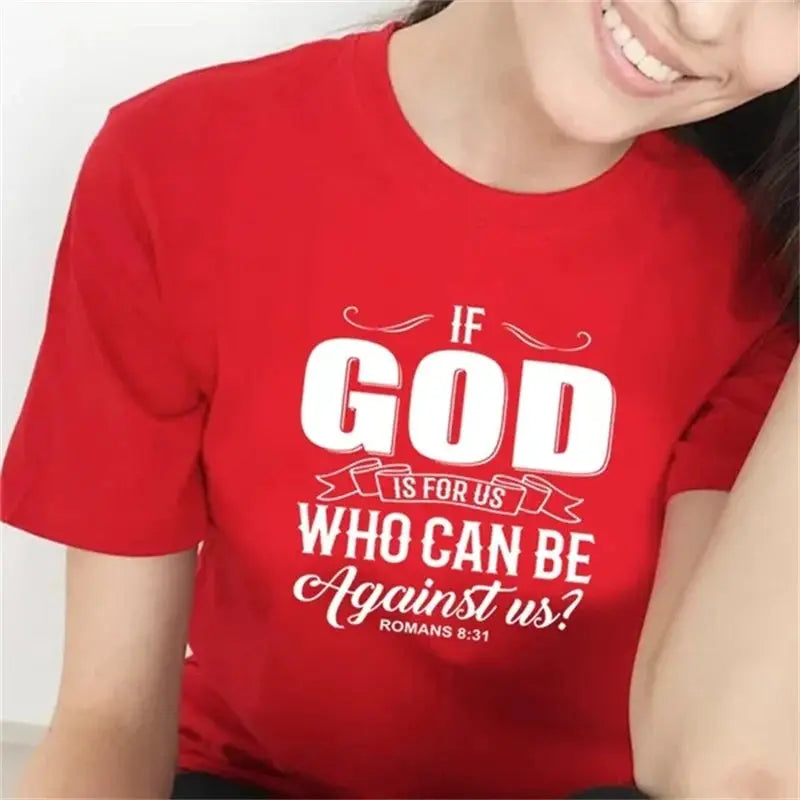 "If God Is For Us" Christian Bible Verse T-Shirt – Faith-Based Apparel - Path Of Praise 