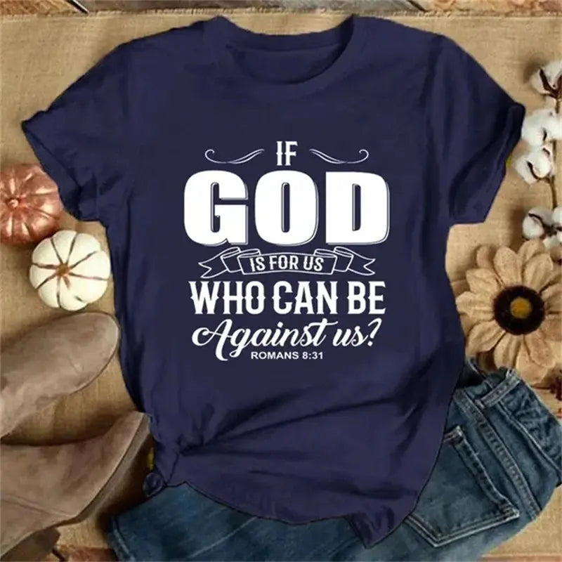 "If God Is For Us" Christian Bible Verse T-Shirt – Faith-Based Apparel - Path Of Praise 