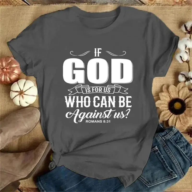 "If God Is For Us" Christian Bible Verse T-Shirt – Faith-Based Apparel - Path Of Praise