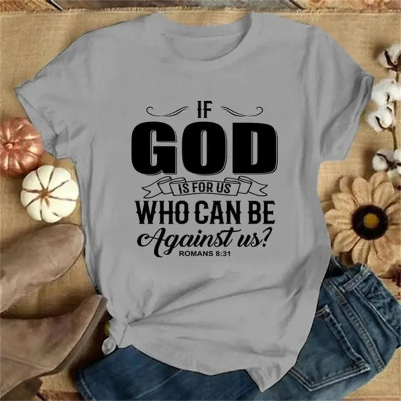 "If God Is For Us" Christian Bible Verse T-Shirt – Faith-Based Apparel - Path Of Praise