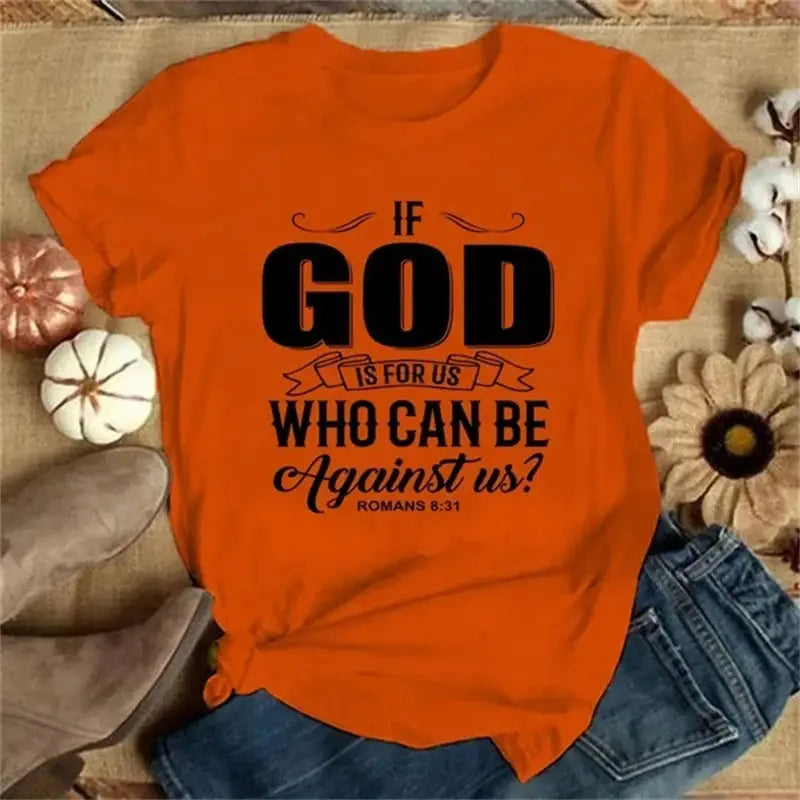 "If God Is For Us" Christian Bible Verse T-Shirt – Faith-Based Apparel - Path Of Praise