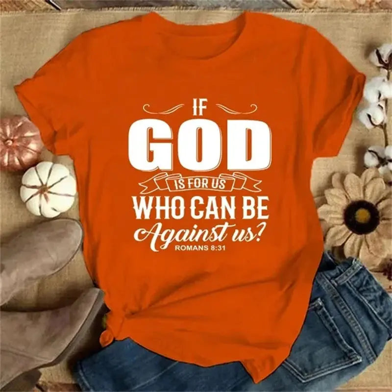 "If God Is For Us" Christian Bible Verse T-Shirt – Faith-Based Apparel - Path Of Praise