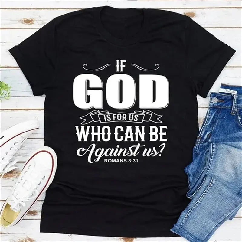 "If God Is For Us" Christian Bible Verse T-Shirt – Faith-Based Apparel - Path Of Praise