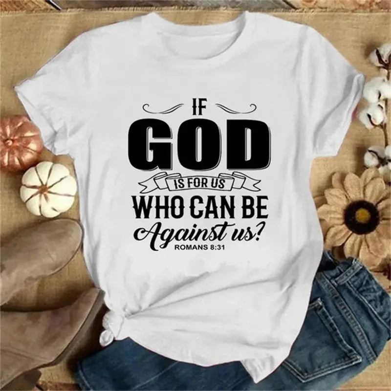 "If God Is For Us" Christian Bible Verse T-Shirt – Faith-Based Apparel - Path Of Praise