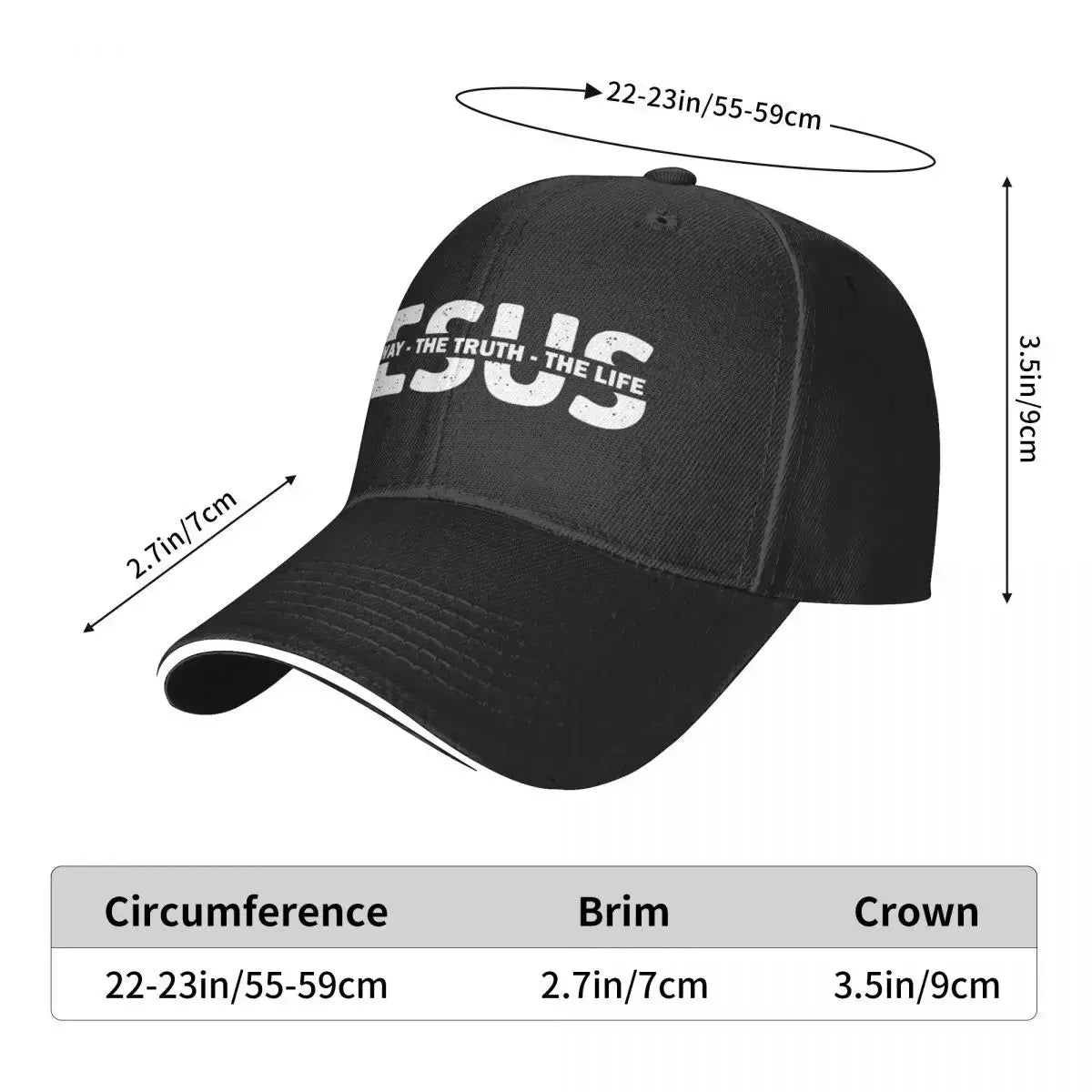 Jesus The Way The Truth The Life Christian Baseball Hat – Faith-Inspired Cap - Path Of Praise