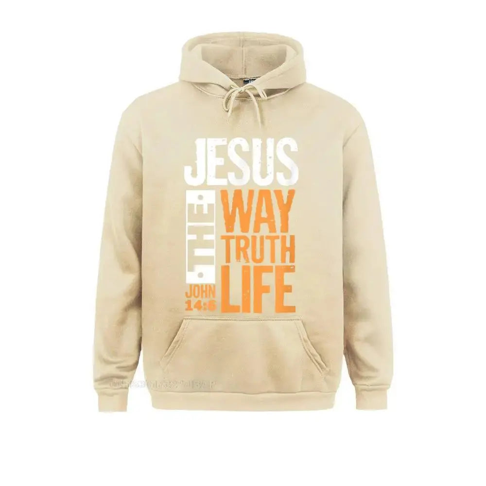 "Jesus The Way, The Truth, The Life" Bible Verse Hoodie – Christian Faith-Based Apparel - Path Of Praise