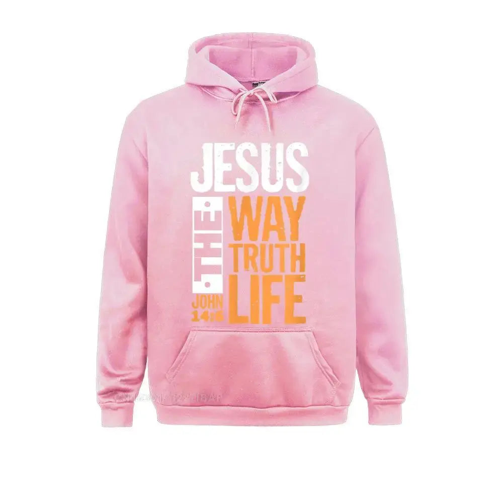 "Jesus The Way, The Truth, The Life" Bible Verse Hoodie – Christian Faith-Based Apparel - Path Of Praise