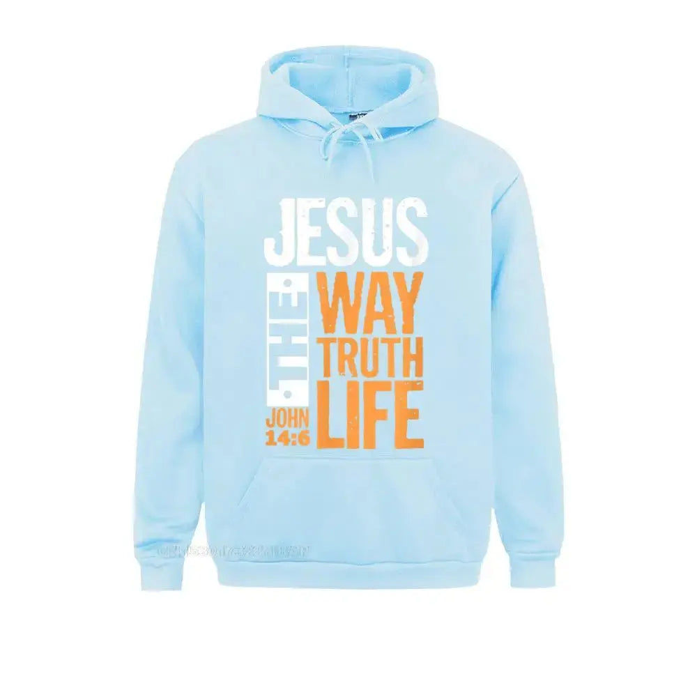 "Jesus The Way, The Truth, The Life" Bible Verse Hoodie – Christian Faith-Based Apparel - Path Of Praise