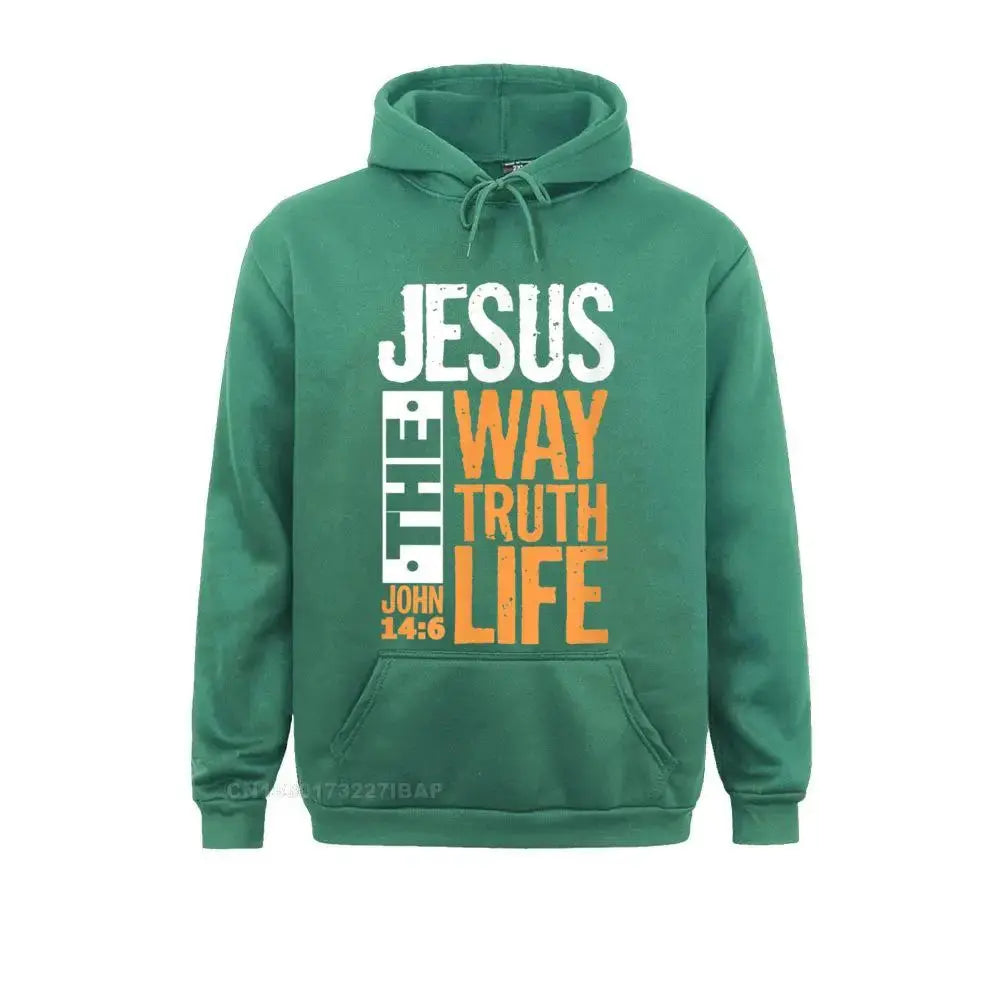 "Jesus The Way, The Truth, The Life" Bible Verse Hoodie – Christian Faith-Based Apparel - Path Of Praise