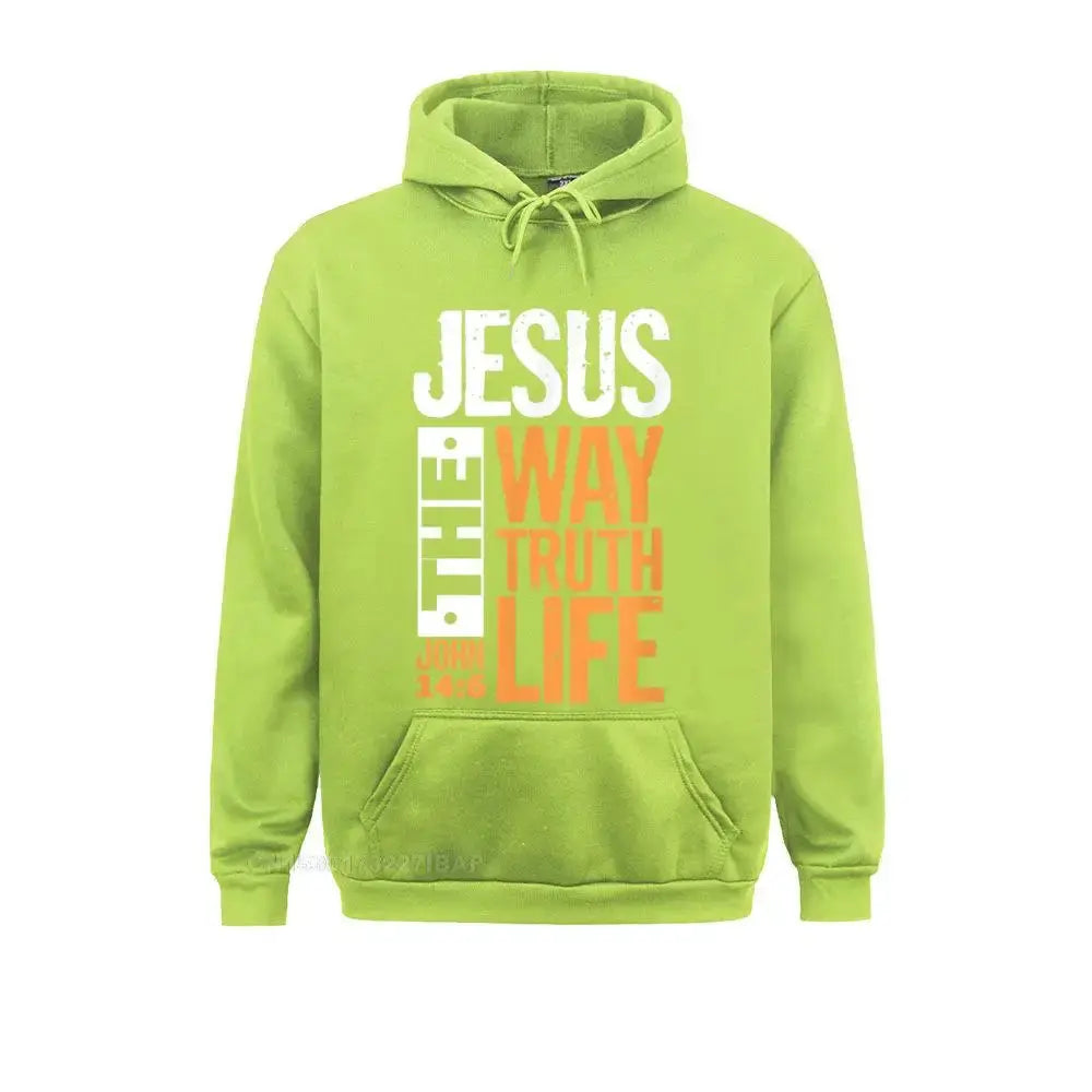 "Jesus The Way, The Truth, The Life" Bible Verse Hoodie – Christian Faith-Based Apparel - Path Of Praise