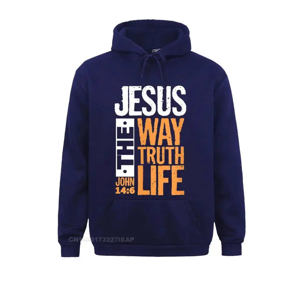 "Jesus The Way, The Truth, The Life" Bible Verse Hoodie – Christian Faith-Based Apparel - Path Of Praise