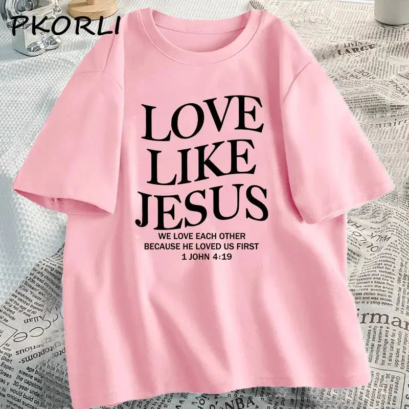 Love Like Jesus – Women’s Casual Short Sleeve T-Shirt | Faith-Based Christian Streetwear - Path Of Praise