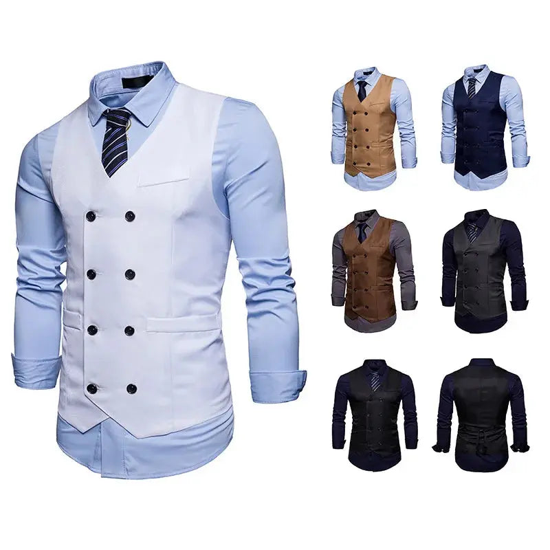 Men's Double-Breasted Vest - Gentleman Formal Casual Dress Coat - Path Of Praise - Path Of Praise