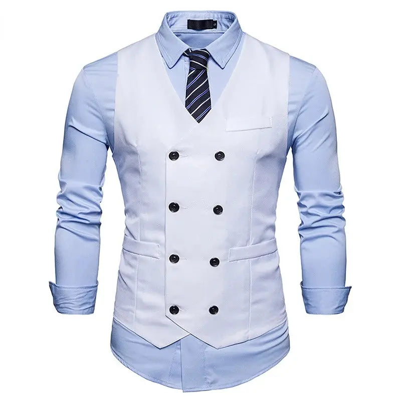 Men's Double-Breasted Vest - Gentleman Formal Casual Dress Coat - Path Of Praise - Path Of Praise