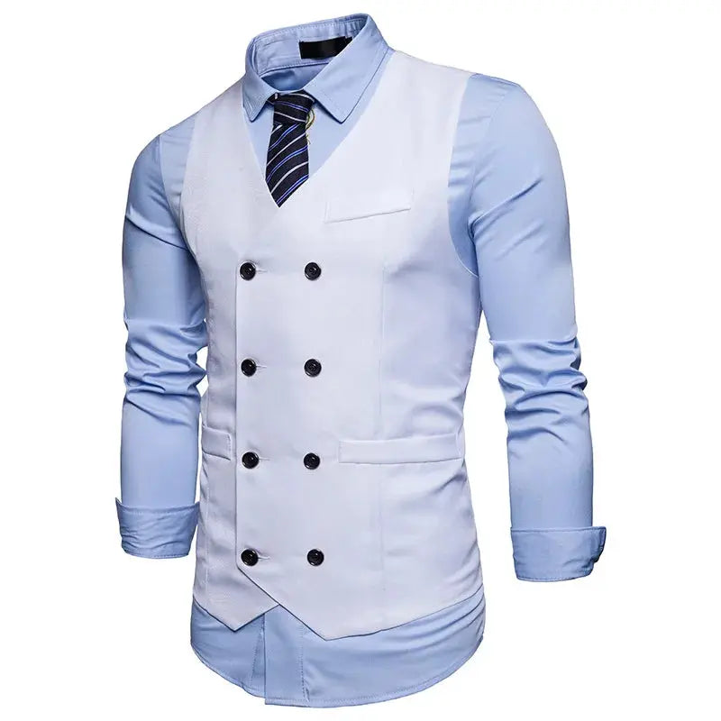 Men's Double-Breasted Vest - Gentleman Formal Casual Dress Coat - Path Of Praise - Path Of Praise