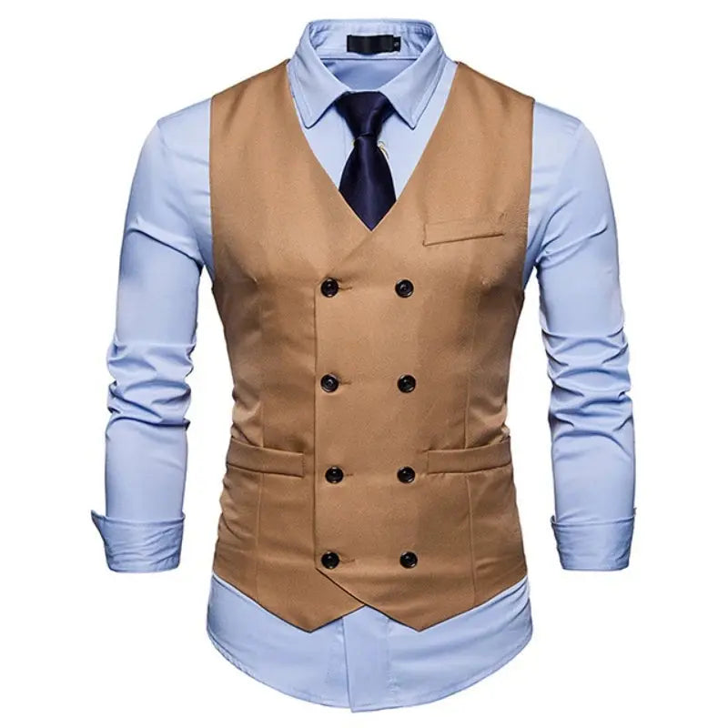 Men's Double-Breasted Vest - Gentleman Formal Casual Dress Coat - Path Of Praise - Path Of Praise