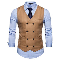 Thumbnail for Men's Double-Breasted Vest - Gentleman Formal Casual Dress Coat - Path Of Praise - Path Of Praise