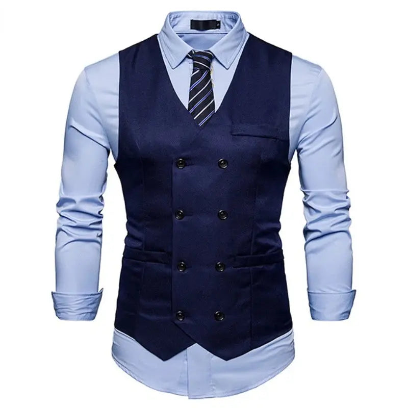 Men's Double-Breasted Vest - Gentleman Formal Casual Dress Coat - Path Of Praise - Path Of Praise